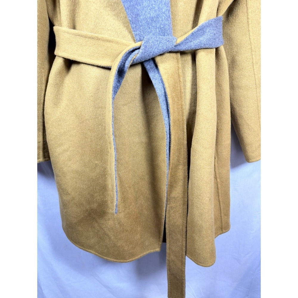 Summersalt The Warmest Wool Wrap Coat 2XL Mustard Gray Belted Luxury Capsule - Picture 6 of 13